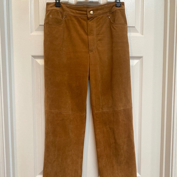 Newport News Cognac Suede Pants - Picture 1 of 5